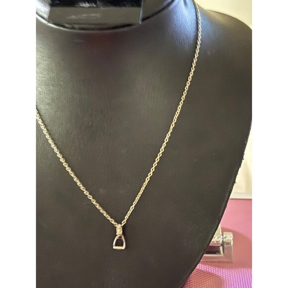 Equestrian Stirrup Necklace & Earrings Set Silver Tone Horse Riding Pierced - Picture 16 of 16